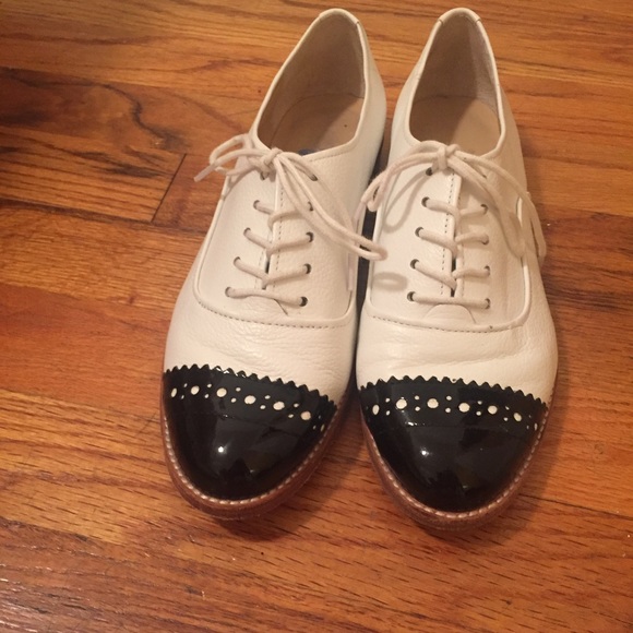 patent leather saddle shoes